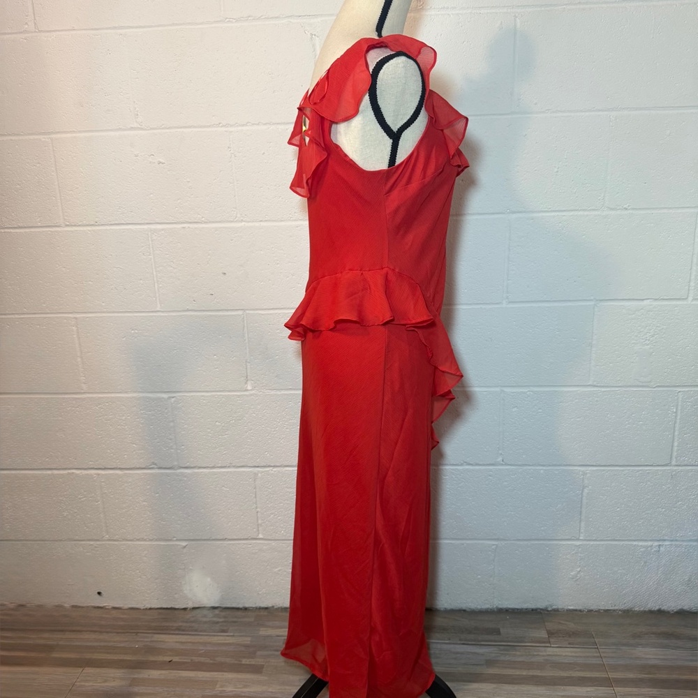 A New Day Women's Red Long Ruffled Slip Dress - Picture 5 of 12
